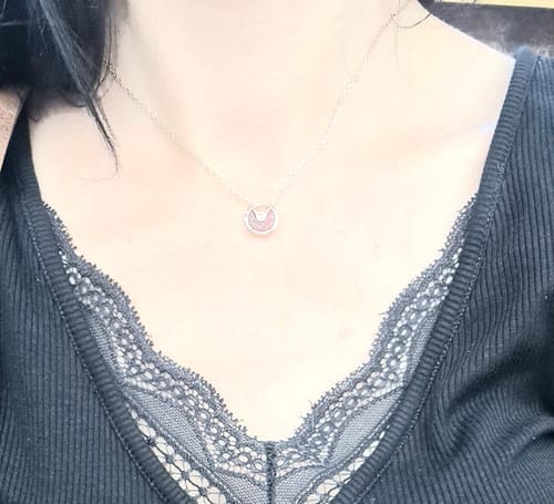 Customer photo review of Carnelian Necklace - Circle Pendant