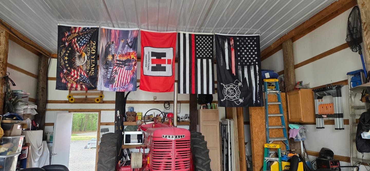 Customer photo review of The Eagle Rises: America 250th Anniversary Flag