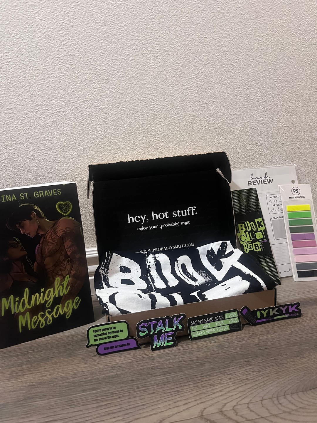 Customer photo review of smut slut book club subscription