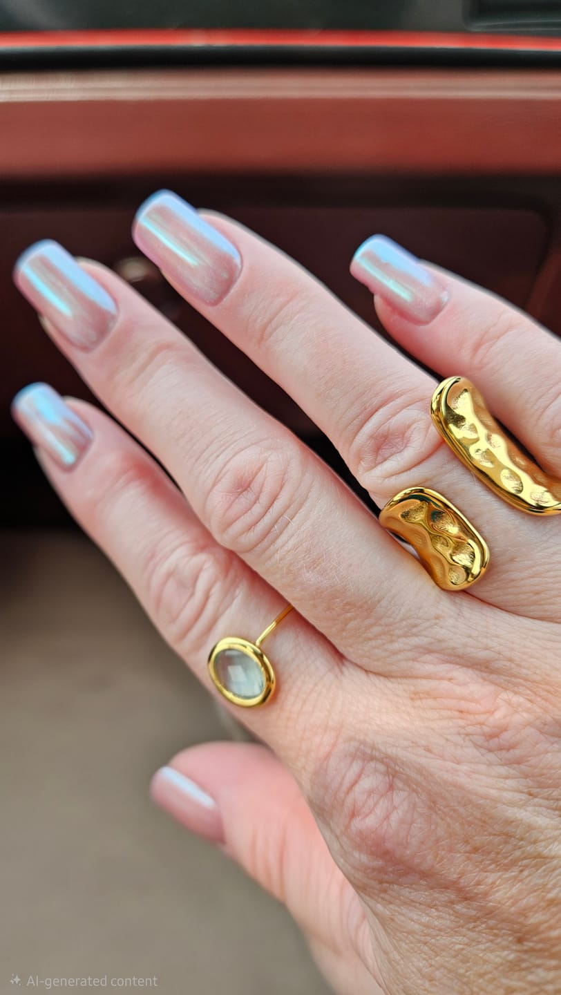 Customer photo review of Aquamarine Crystal Gold Ring