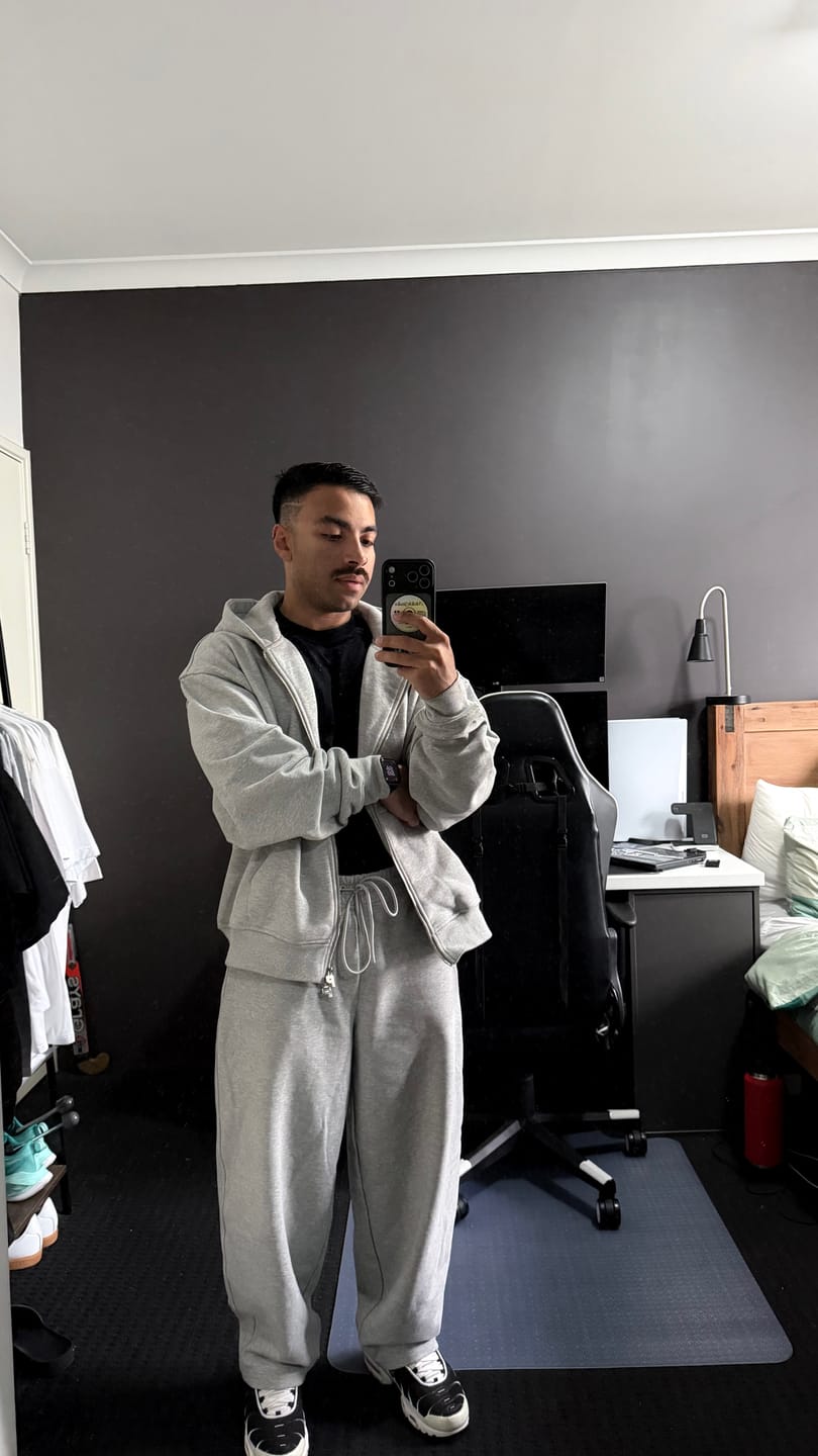 Customer photo review of Luxury Zip Hood - Grey
