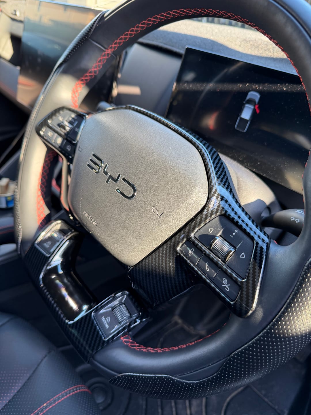 Customer photo review of Interior Accessories Trim Kit for BYD Shark 6 (2024–2026) - Central Console, AC Vent, Steering Wheel, Gear Shift, Multi-Panel, Window Switch Cover Trims
