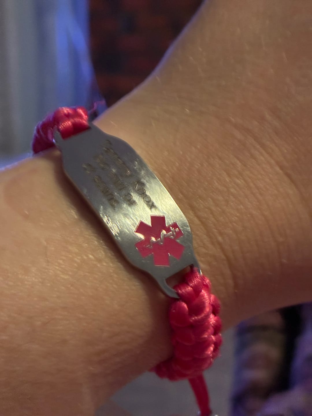 Customer photo review of Guardian Knot Personalised Medical ID Bracelet