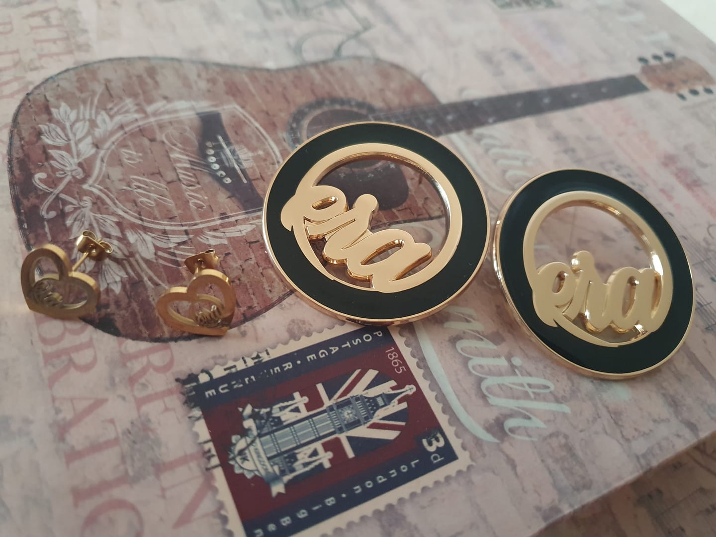 Customer photo review of Gold Diva Earrings