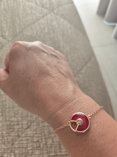 Customer photo review of Carnelian Bracelet - Circle Pendant