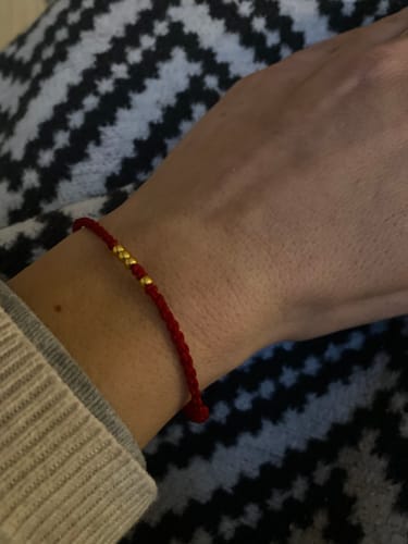 Customer photo review of Tibetan Luck Bracelet with Small Copper Beads
