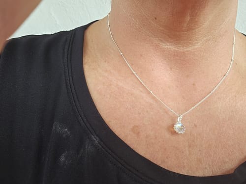 Customer photo review of Moonstone Necklace - Round Cut Pendant