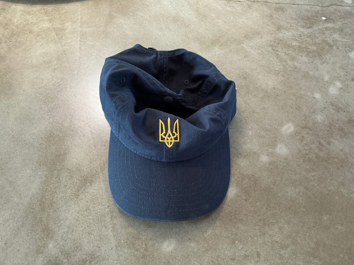Customer photo review of Embroidered Yellow Trident Baseball Cap