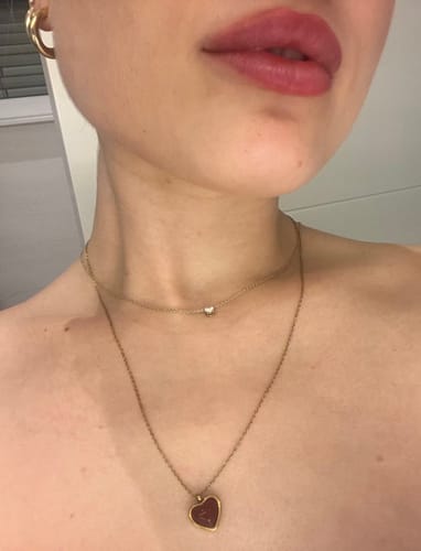 Customer photo review of Carnelian Necklace - Heart Shape