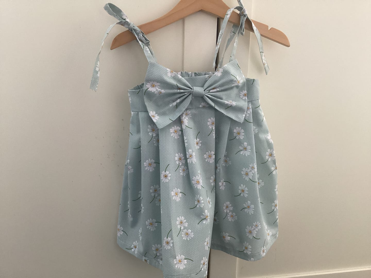 Customer photo review of White Flowers and Polka Dots Polycotton Fabric