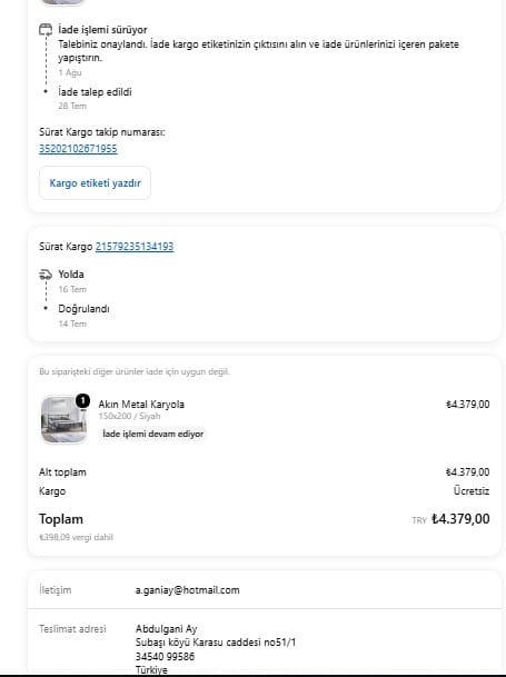 Customer photo review of Akın Metal Karyola