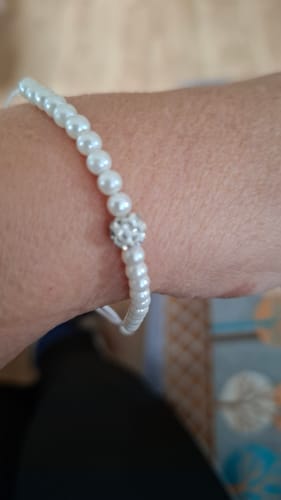 Customer photo review of Moonstone Pearl Bracelet