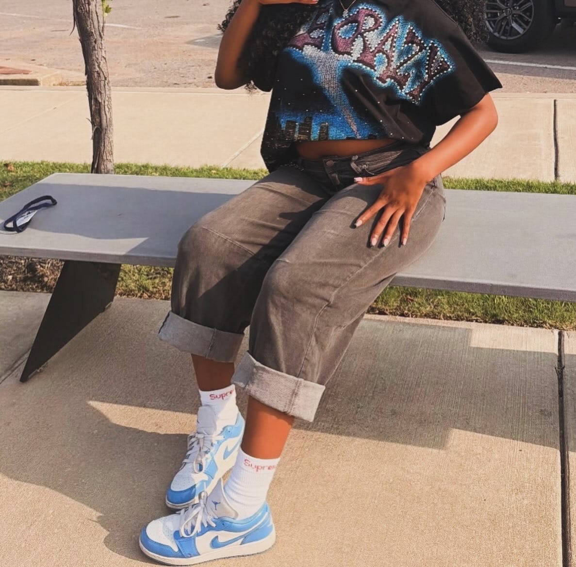 Customer photo review of Boxy L.A. Skyline Iced Out Tee-435