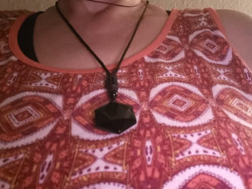 Customer photo review of Obsidian Necklace - Protection Talisman