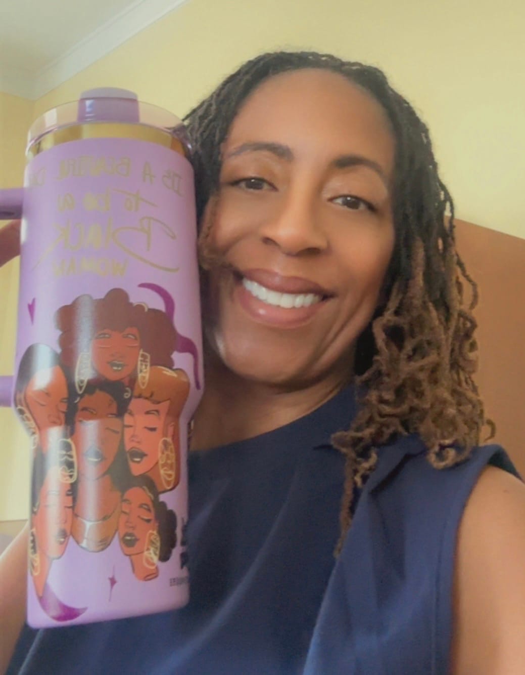 Customer photo review of Limited Edition "Crème Brûlée" Purple FlowSip™ Insulated Tumbler – Pinklomein x Cecilia's House