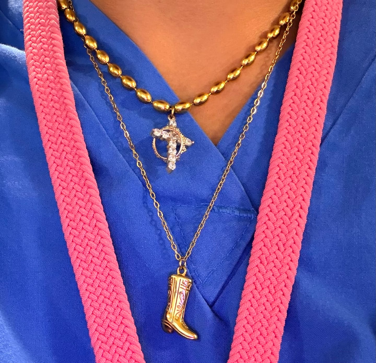 Customer photo review of Malaga Bead Necklace