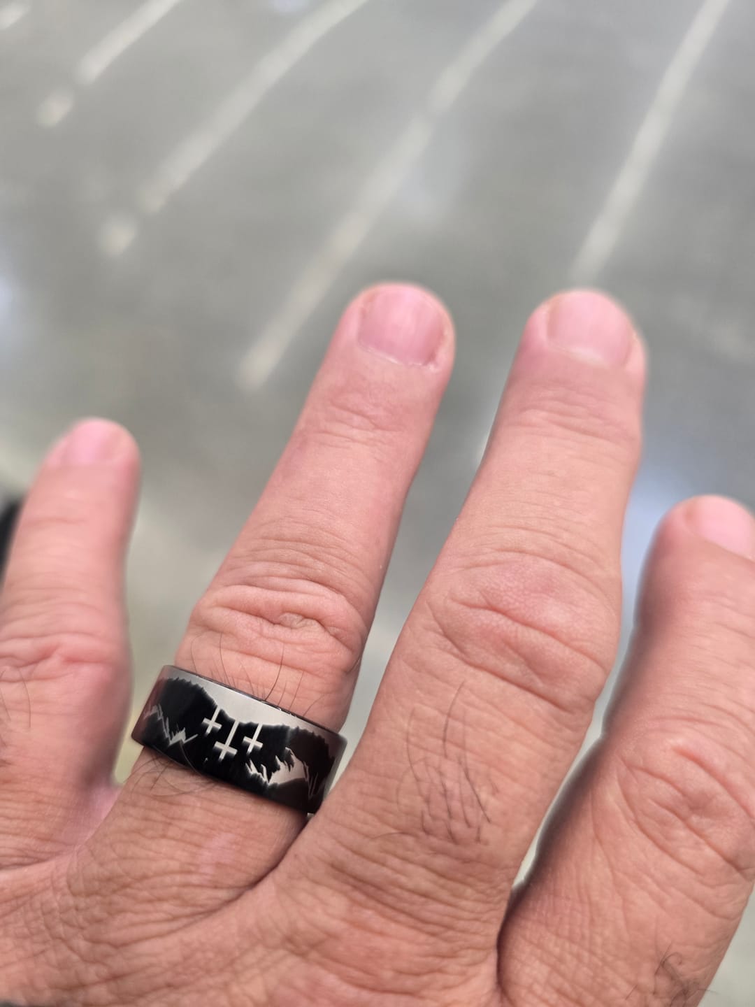 Customer photo review of Crosses on Mountain Scenery Ring