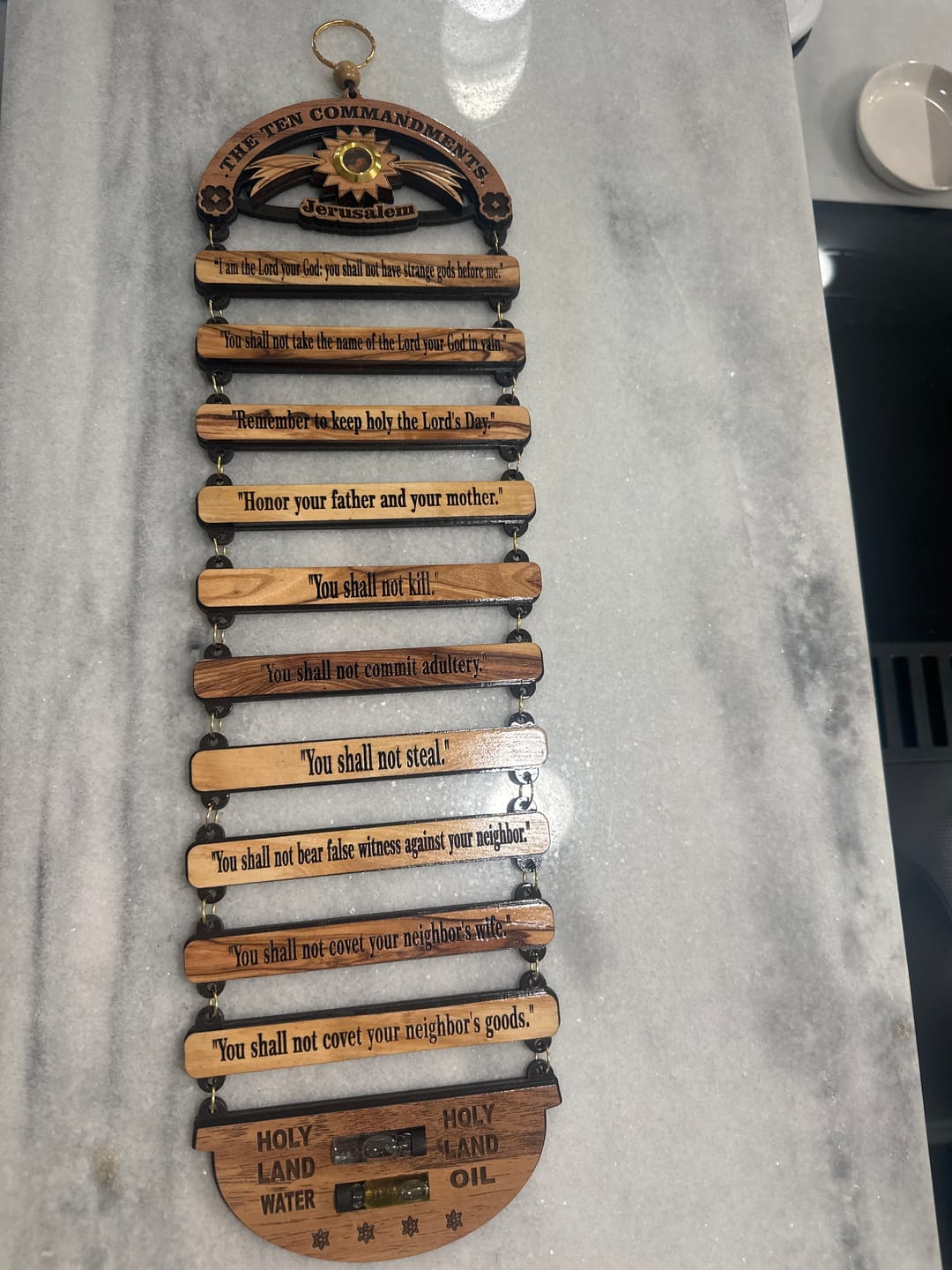 Customer photo review of Ten Commandments Wall Hanging from the Holy Land