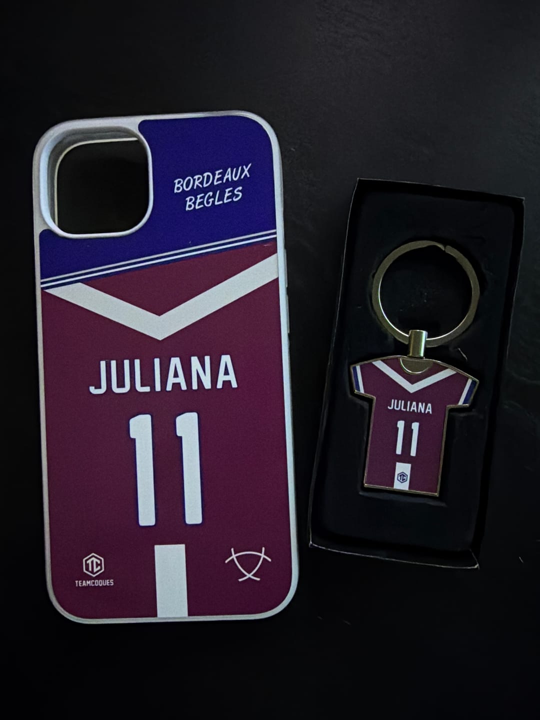 Customer photo review of Coque rugby BORDEAUX BEGLES personnalisable - TEAMCOQUES