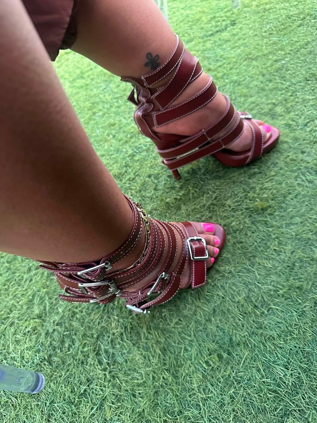 Customer photo review of HITCHAM-BROWN BELTED STILETTO SANDAL