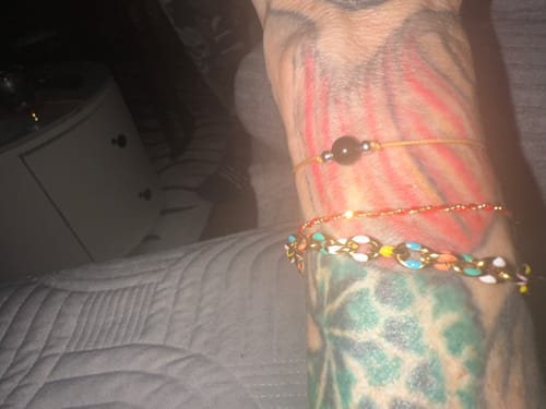 Customer photo review of Obsidian Bracelet - Natural Cord