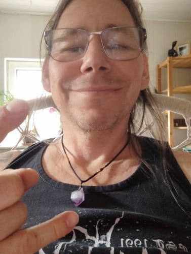 Customer photo review of Amethyst Necklace - Unprocessed Natural Stone