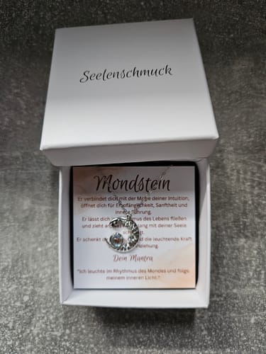 Customer photo review of Moonstone Necklace - Moon Pendant