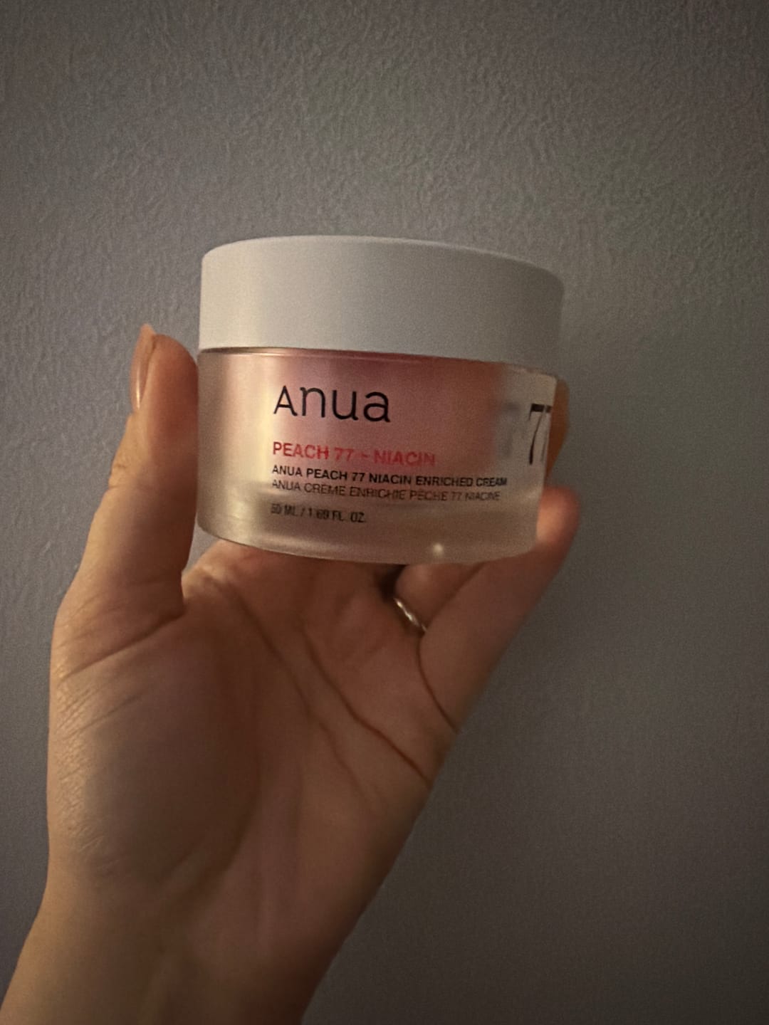 Customer photo review of Ādu mīkstinošs krēms sejai ar persiku ekstraktu un niacinamīdu Anua Peach 77 Niacin Enriched Cream