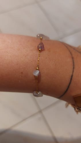 Customer photo review of Amethyst Bracelet - Natural Pearls in Silver
