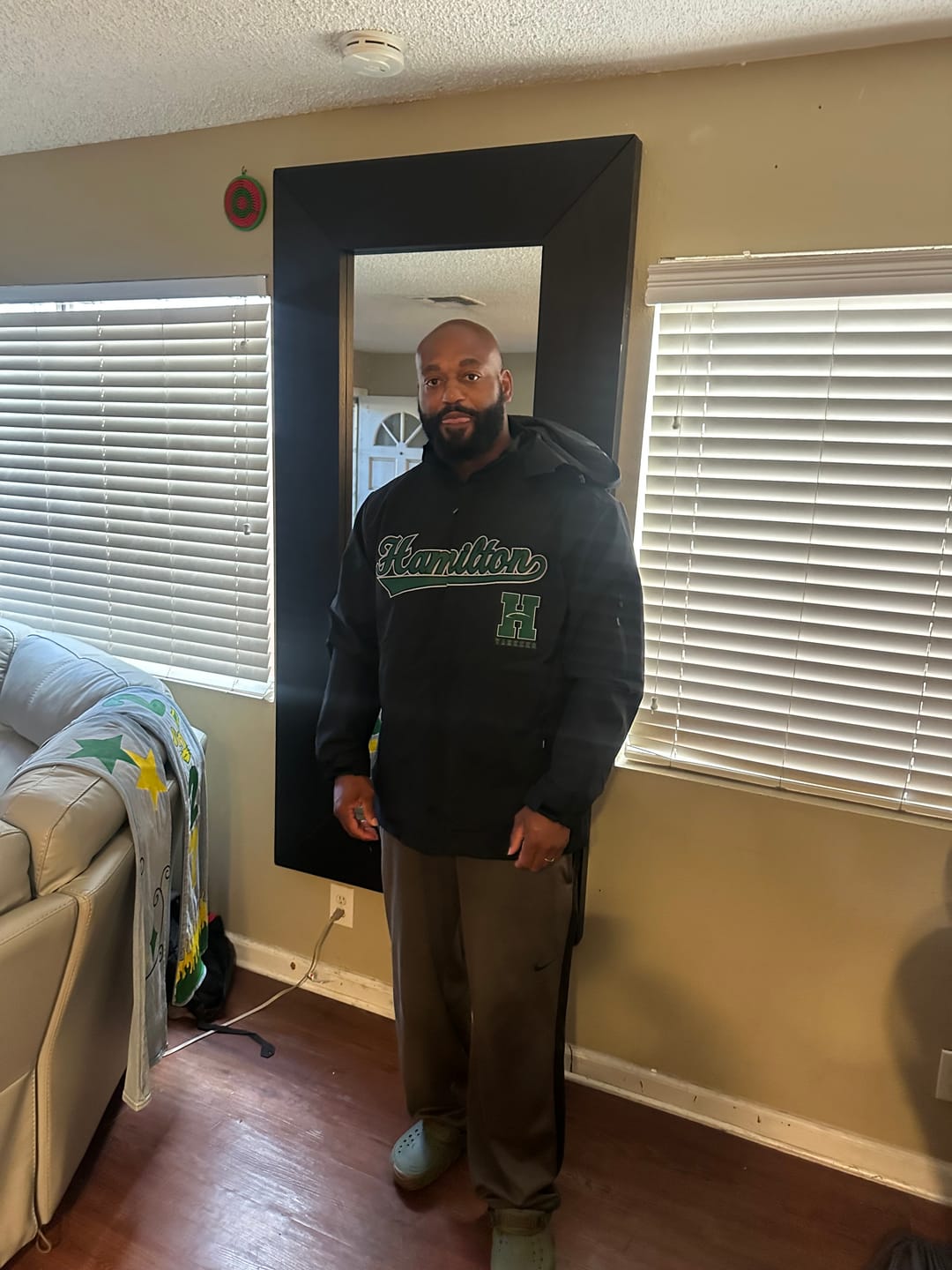 Customer photo review of Custom Black White-Gray Classic Style Waterproof Jacket