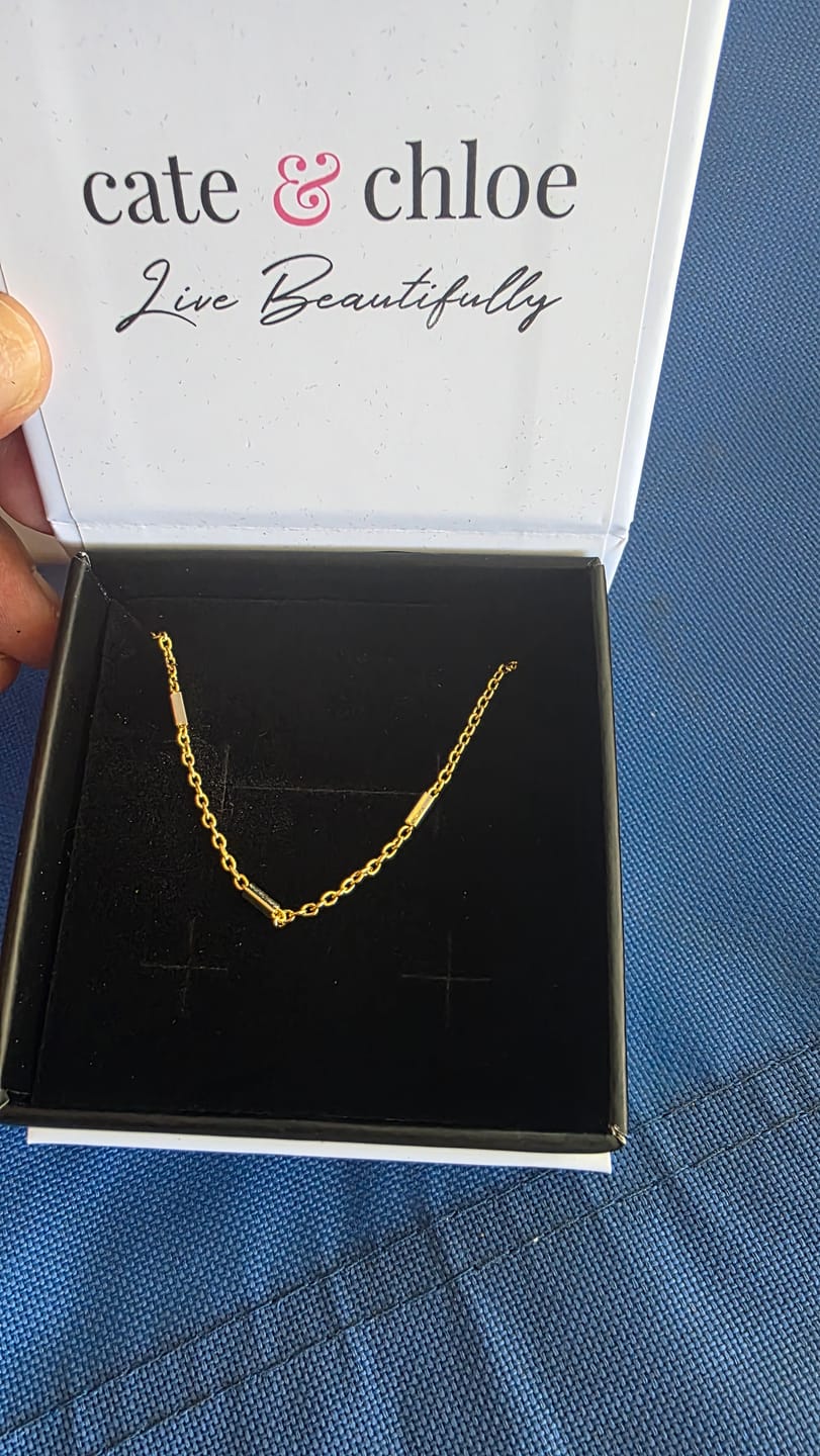 Customer photo review of Marlee 18k White Gold Plated Stacking Bracelet Chain