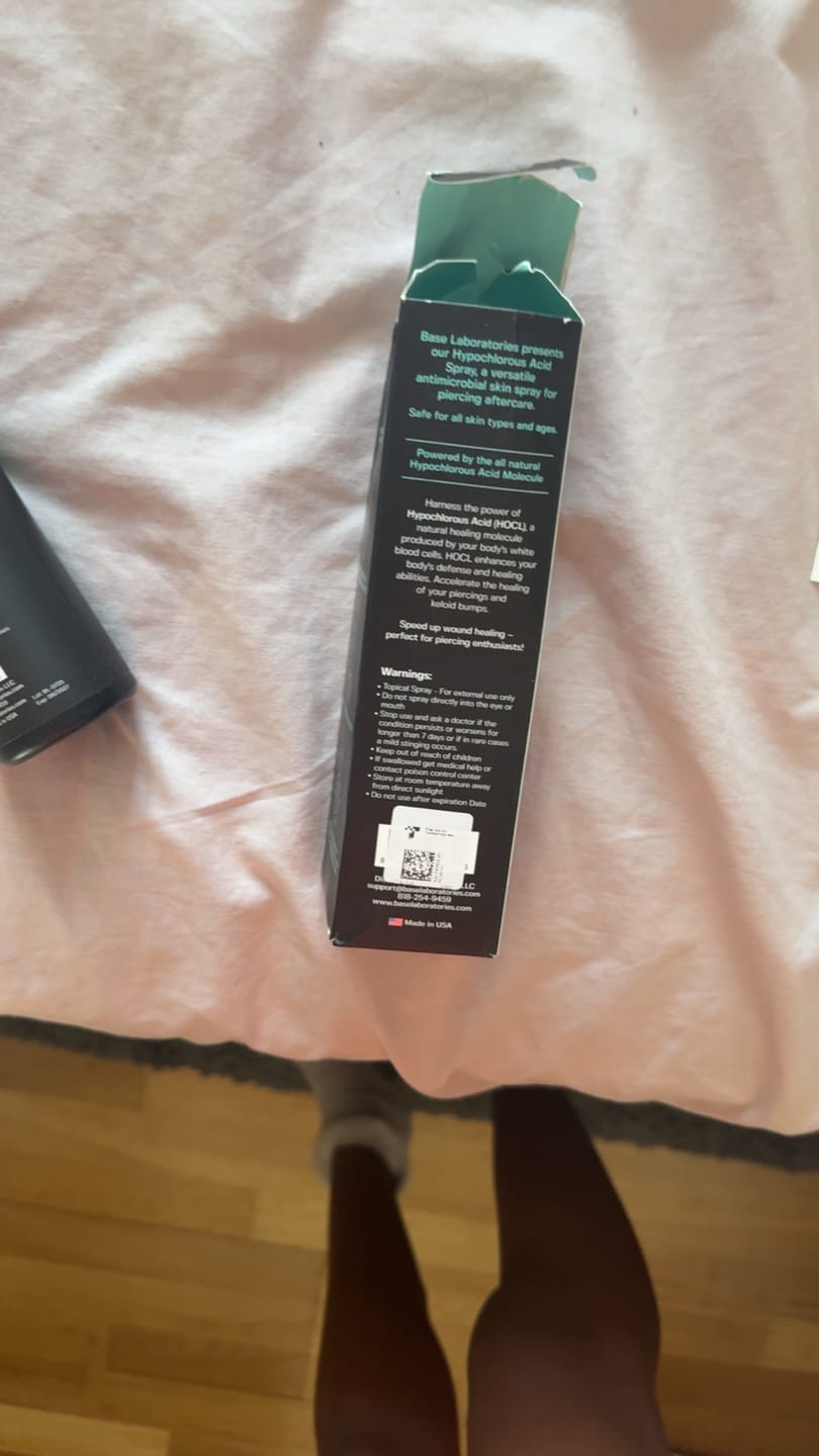 Customer photo review of Piercing Aftercare Hypochlorous Acid Spray
