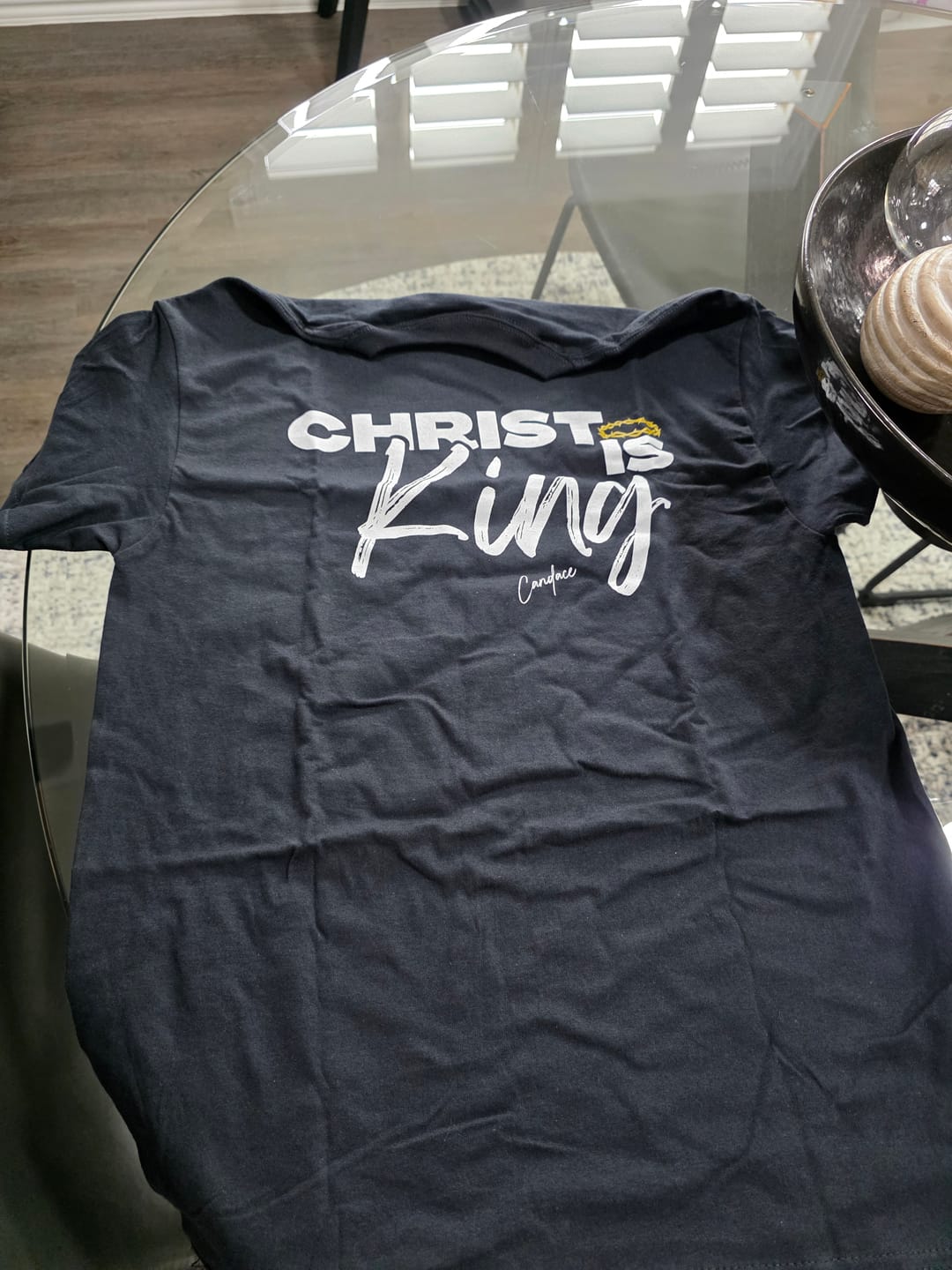 Customer photo review of Christ Is King T-Shirt