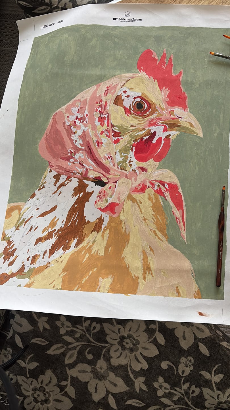 Customer photo review of Malen nach Zahlen - Coquette Huhn
