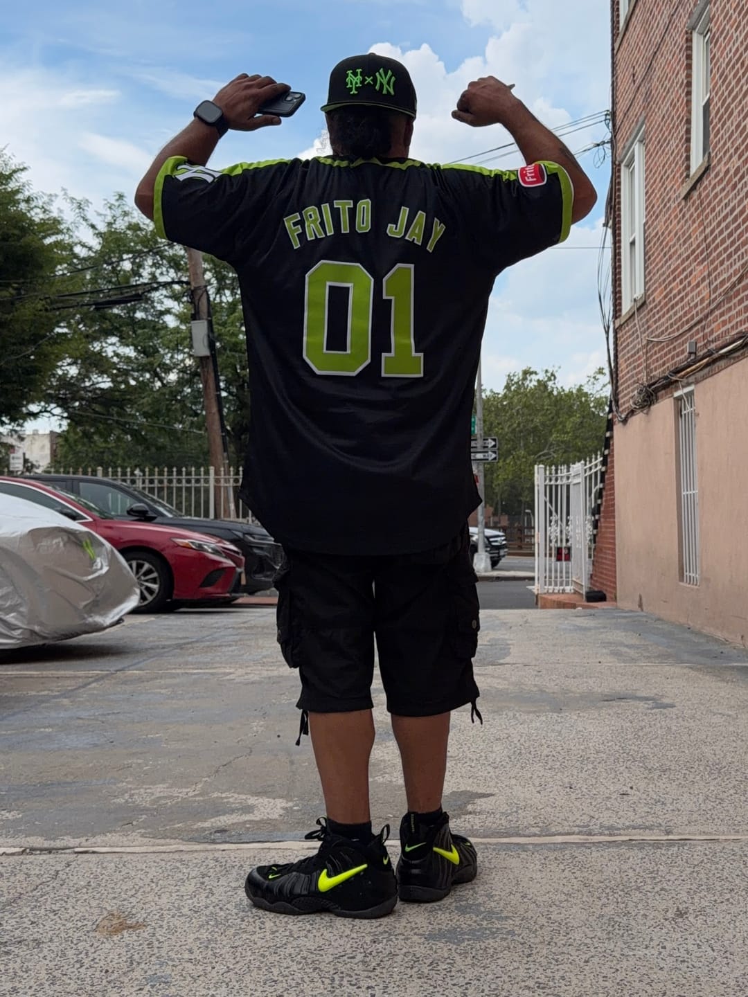 Customer photo review of Custom Black Neon Green Personalized Classic Authentic Baseball Jersey