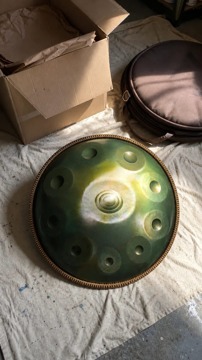 Customer photo review of Handpan Emerald D-Moll 10 Noten – Grün