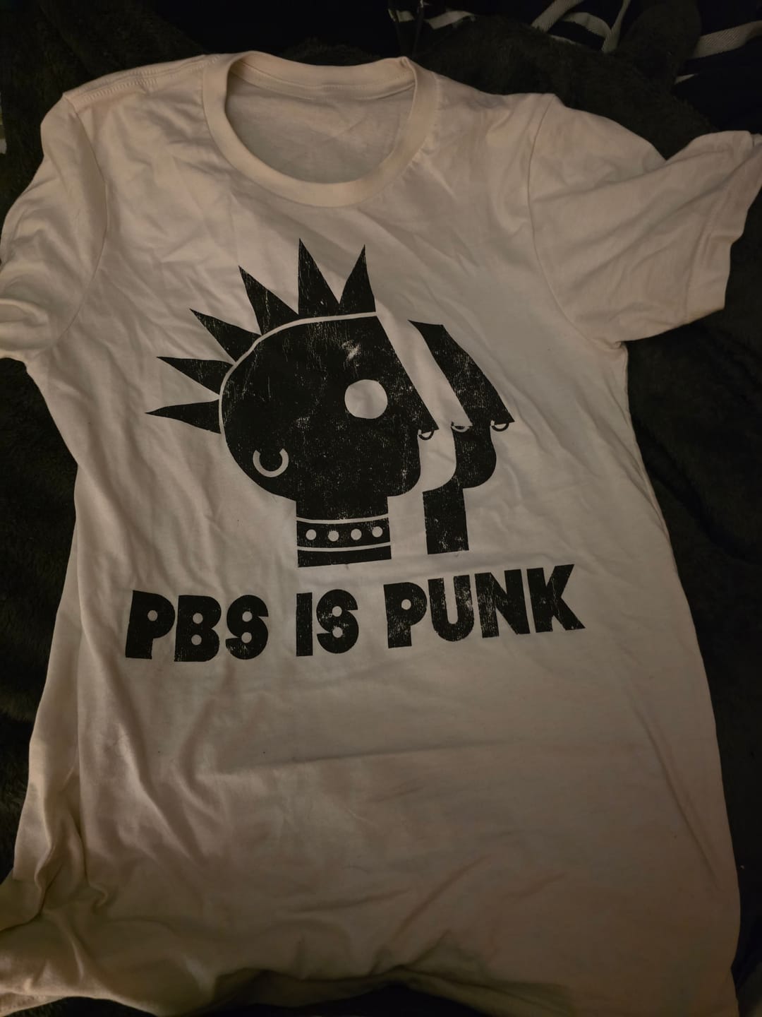 Customer photo review of PBS is Punk Distressed Tee