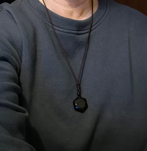 Customer photo review of Obsidian Necklace - Protection Talisman