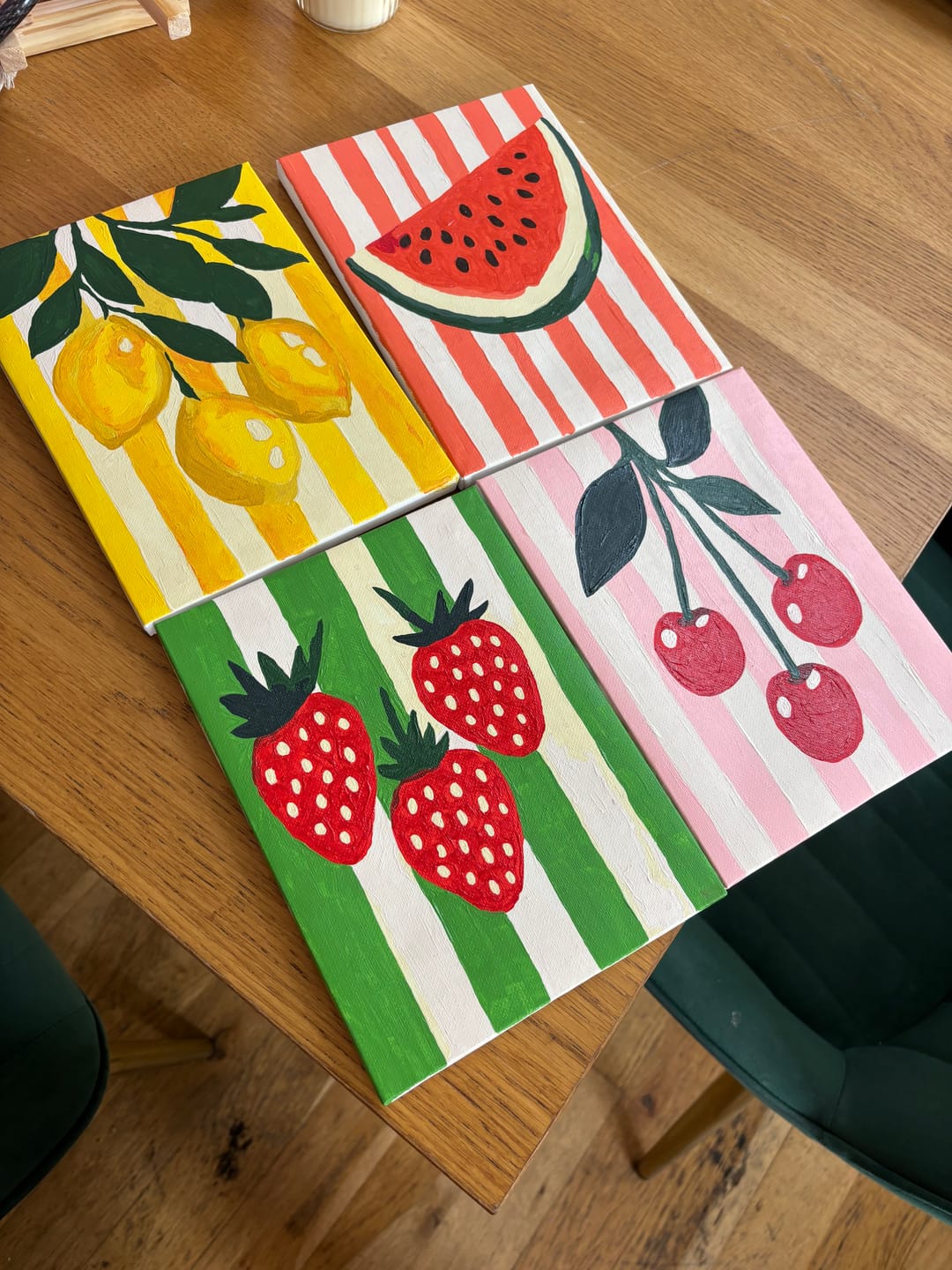 Customer photo review of 6 Mini Paintings - Fruit Set