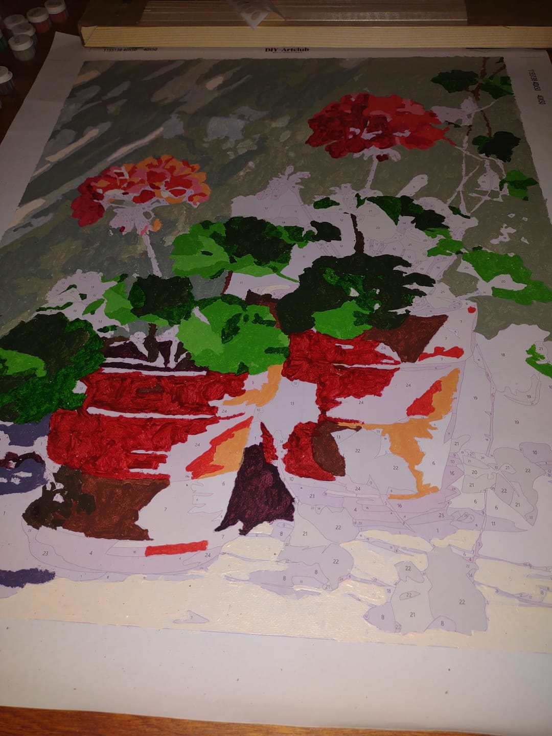 Customer photo review of Geranium Corner | Paint by Number