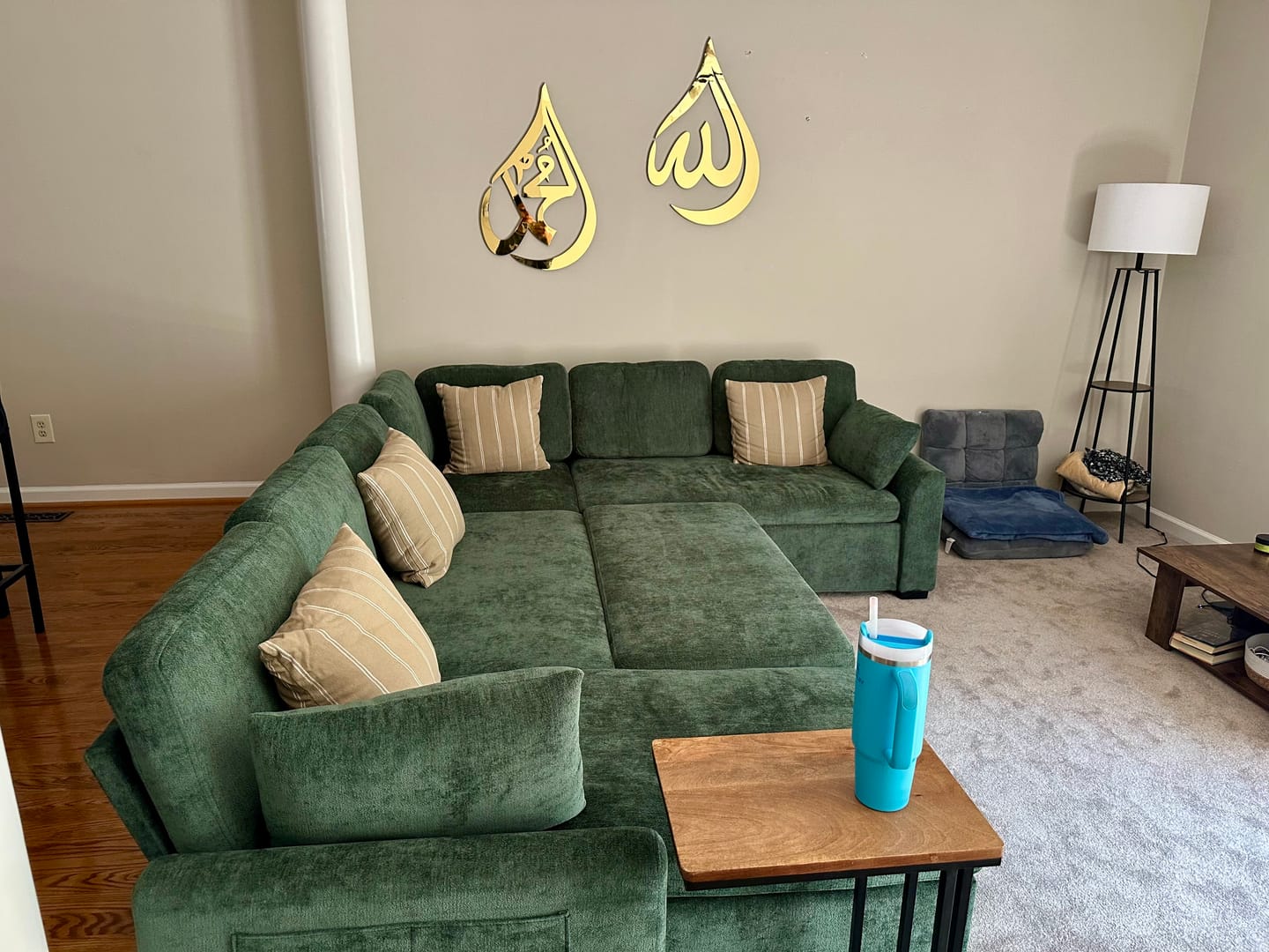 Customer photo review of Allah (SWT) Mohammad (PBUH) Wooden Islamic Wall Art - Drop Design