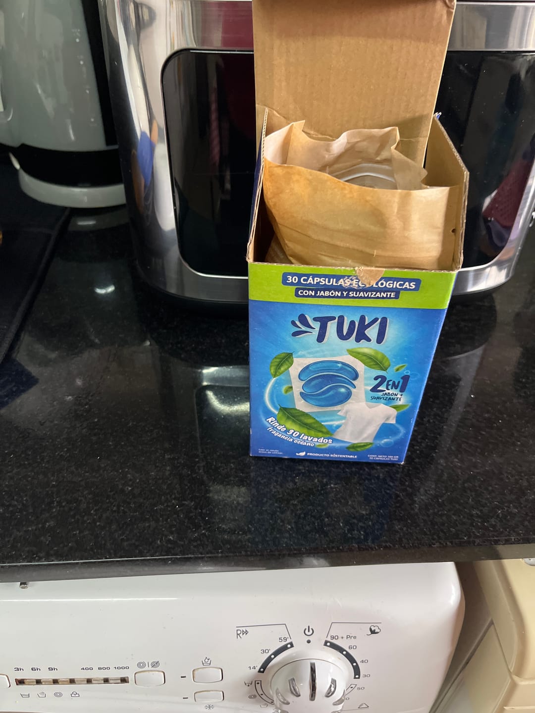 Customer photo review of Capsulas Tuki Ecológicas ♻️ 2en1 con Jabón y Suavizante