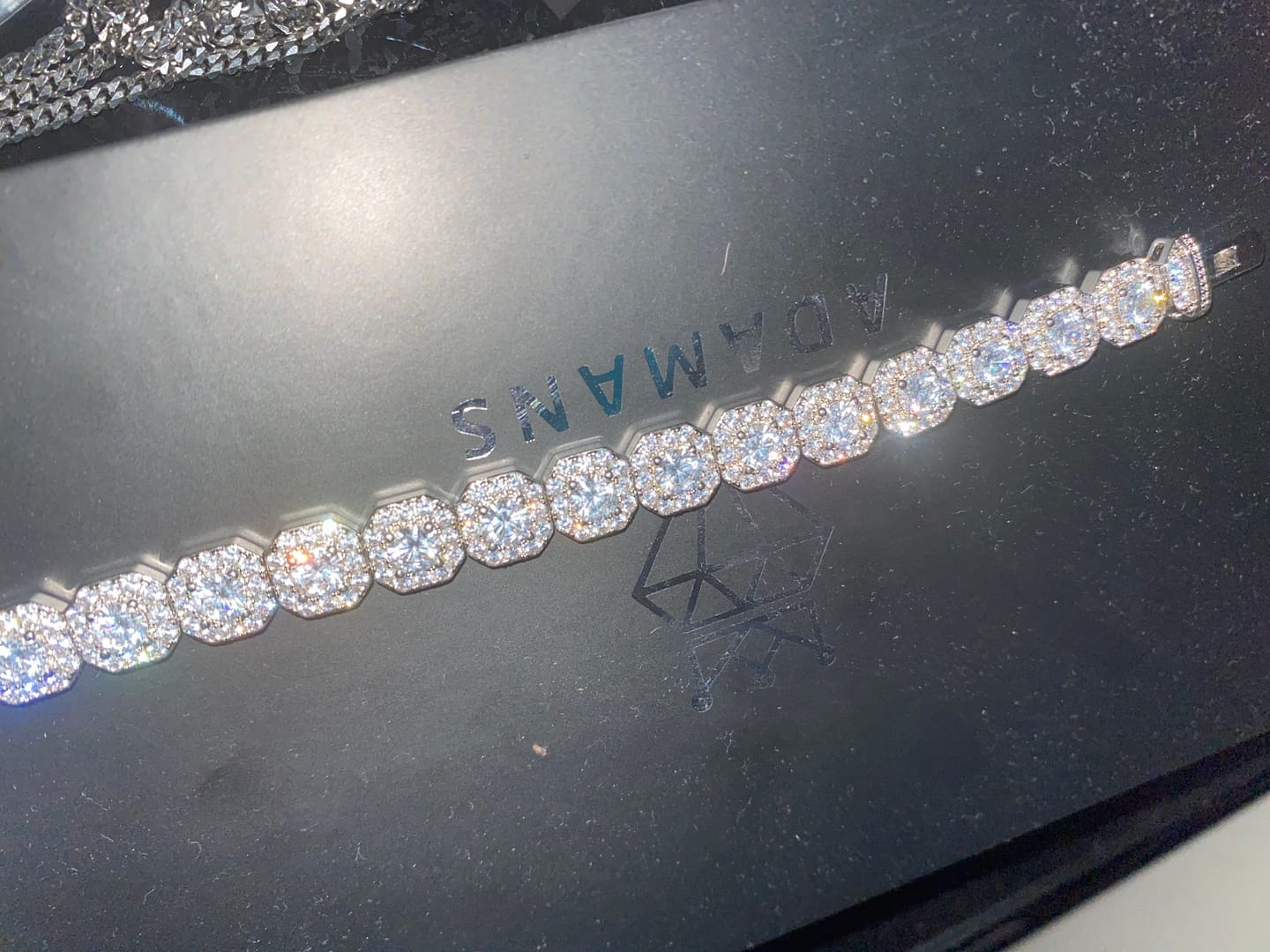 Customer photo review of 10mm Clustered Tennis Bracelet - White Gold