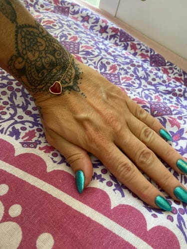 Customer photo review of Carnelian Bracelet - Heart Shape