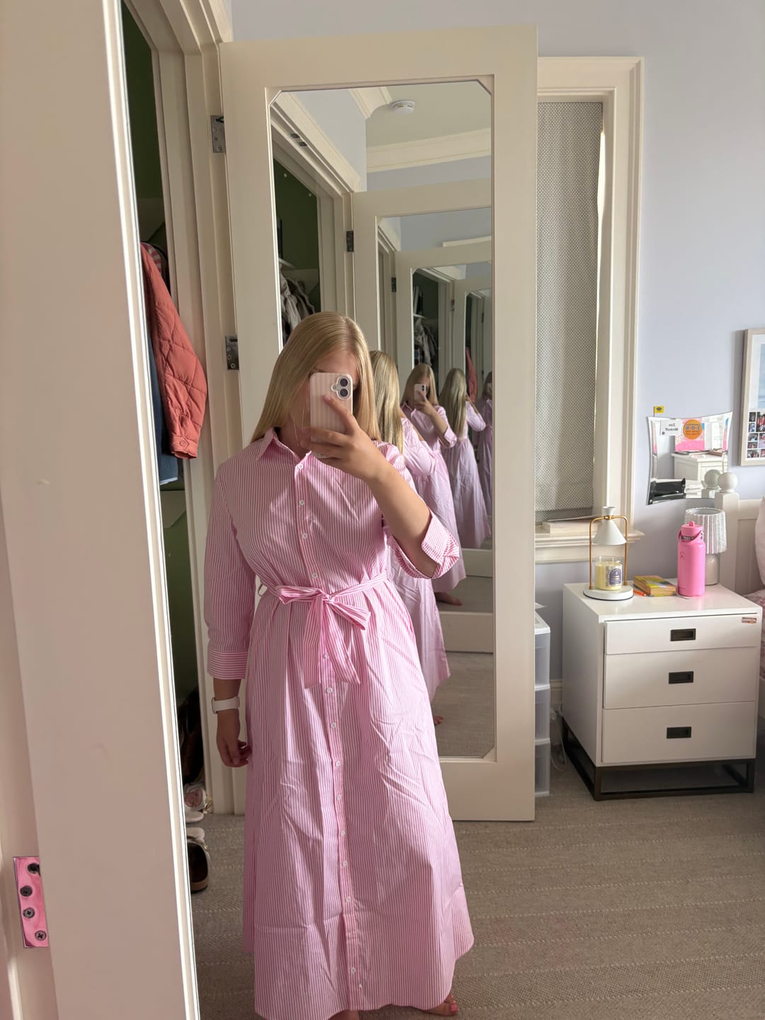 Customer photo review of DANIELLA DRESS (PINK STRIPE)
