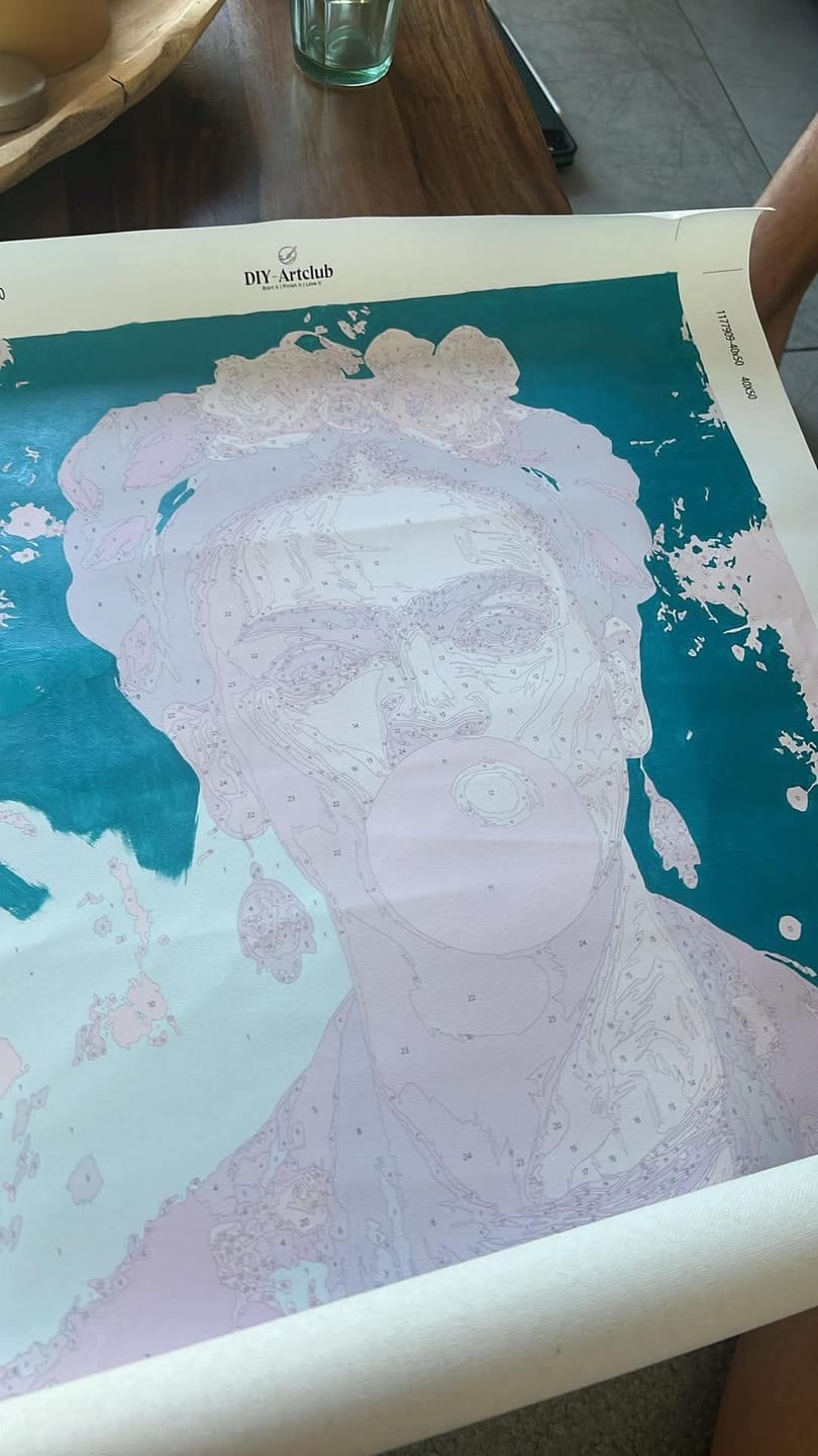Customer photo review of Bubblegum Frida | Paint by Number