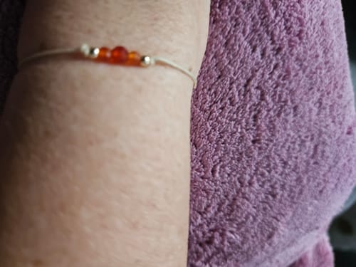 Customer photo review of Carnelian Bracelet - Natural Cord