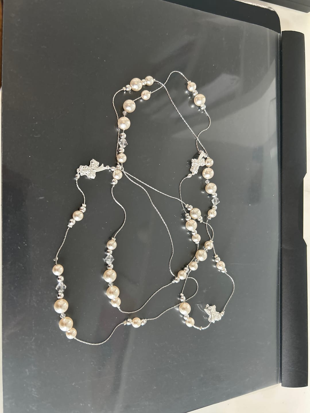 Customer photo review of Rebellious Tenderness Platinum Plating Luxury Vintage Lace Baroque Pearl Necklace™