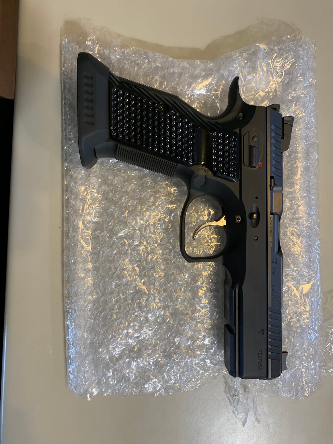 Customer photo review of CZ Shadow 2 Brass Magwell