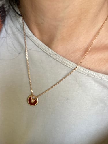 Customer photo review of Carnelian Necklace - Circle Pendant